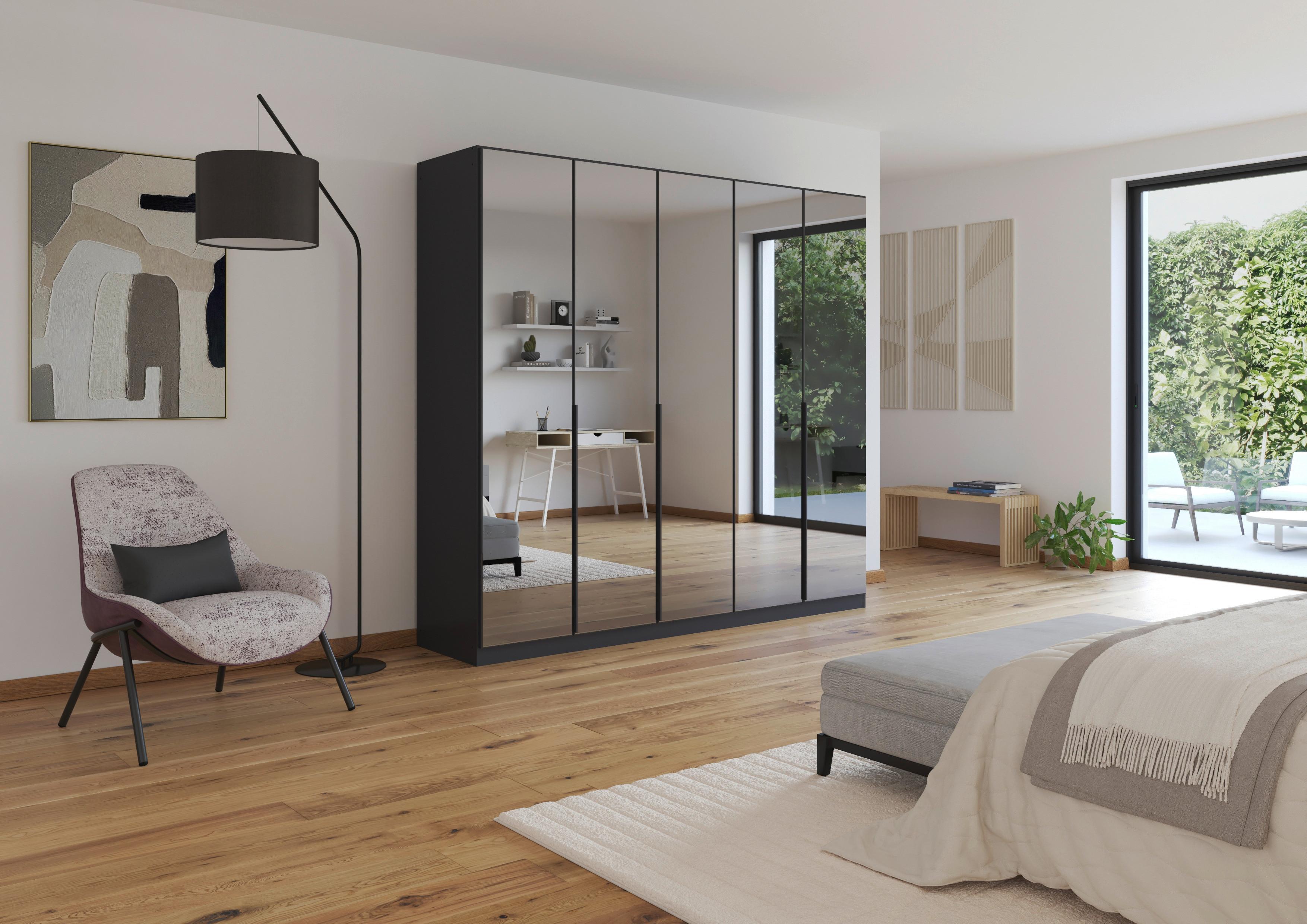 Drehtürenschrank Skyla Grau/Glas B: 226 cm - Grau, MODERN, Holzwerkstoff (226/210/54cm) - Rauch Möbel
