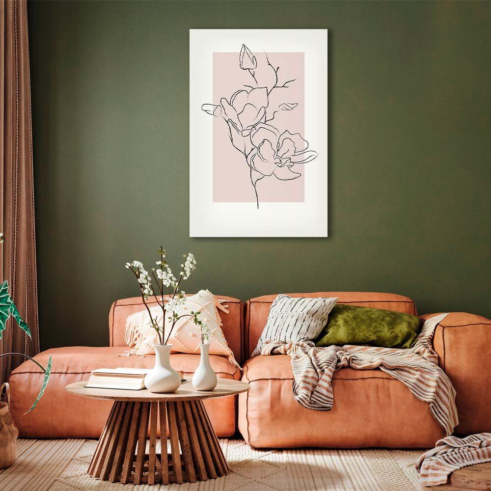 Leinwandbild Creamy Magnolia Weiß Beige B: 40 cm - Beige/Weiß, Basics, Holzwerkstoff/Textil (40/60/1,2cm) - artgeist