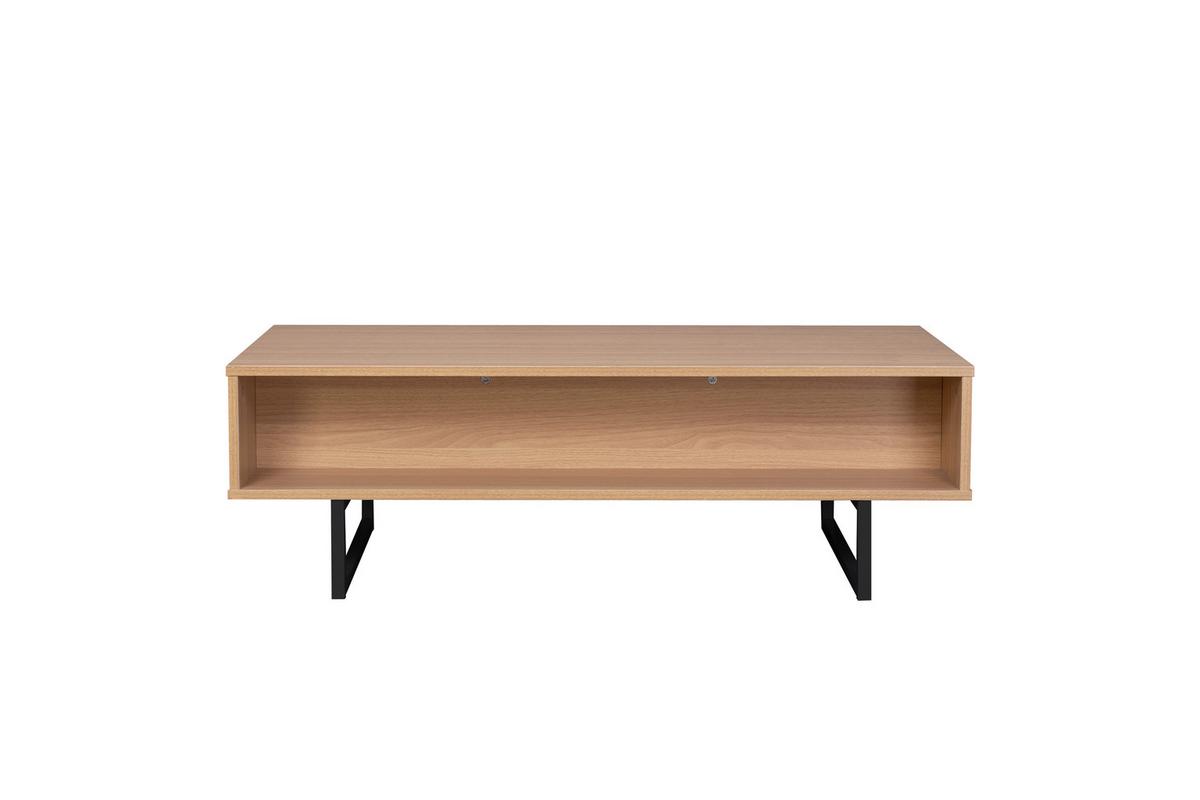 Couchtisch Naturfarben/schwarz B: 110 Cm - Schwarz/Naturfarben, Design, Holzwerkstoff/Metall (110/55/38cm) - Livetastic