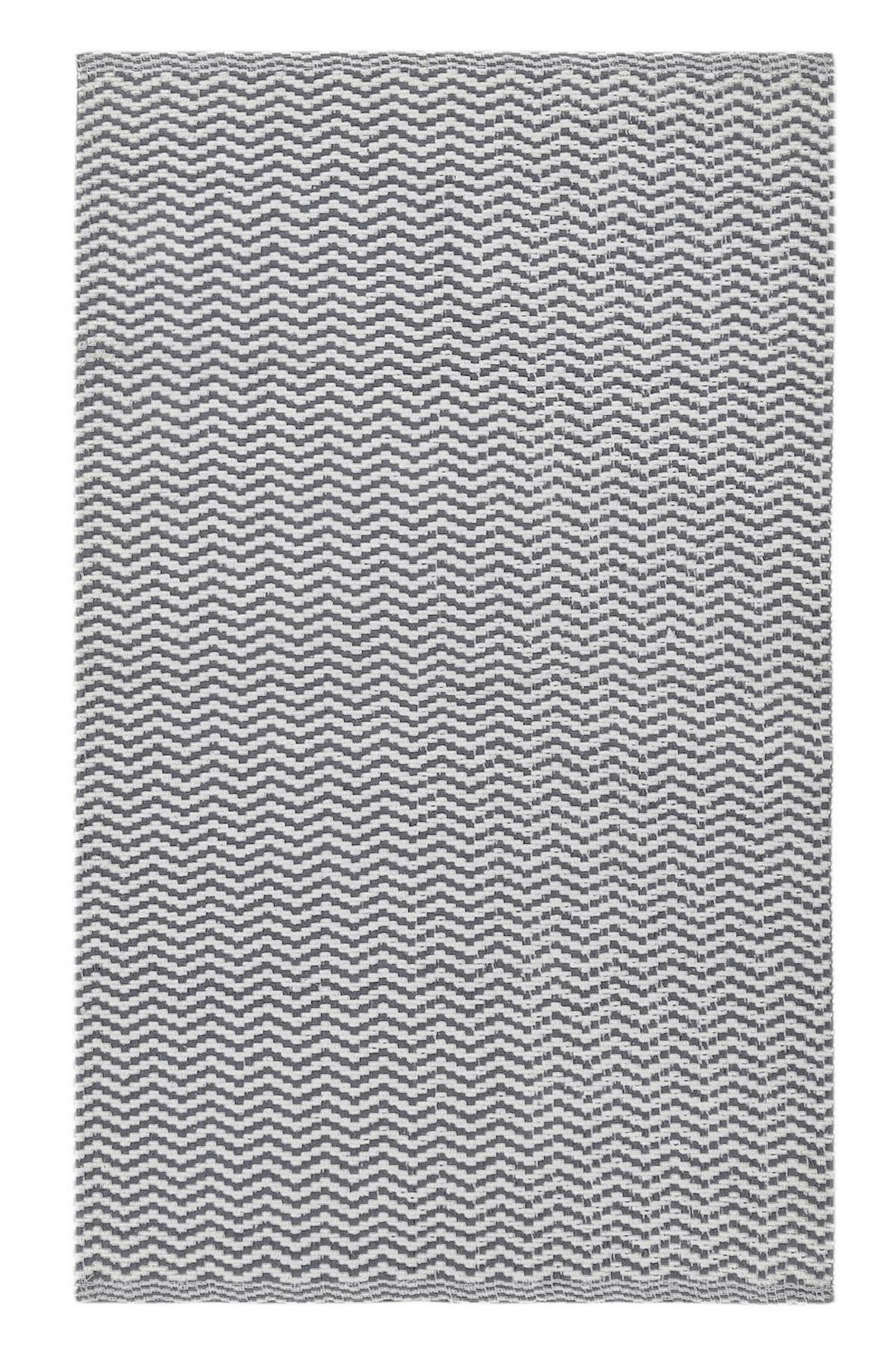 Teppich Vorleger Grau/Weiß Chevron Elzana 70x120 cm - Grau, Textil (70/120cm) - James Wood