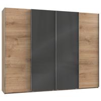 Schwebetürenschrank B: 300 Cm Level 36c Grau/eiche Dekor - Eichefarben/Grau, MODERN, Holzwerkstoff (300/236/65cm) - MID.YOU