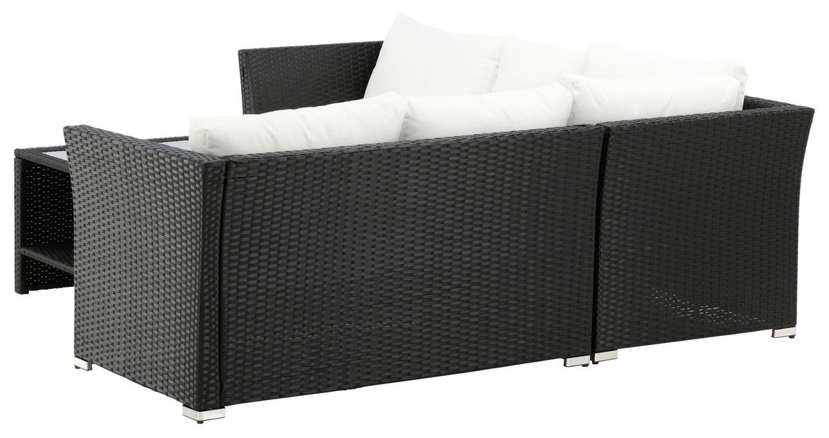 Loungegarnitur 4-Tlg Haiti aus Kunststoff mit Kissen - Schwarz, KONVENTIONELL, Kunststoff - Gardenson