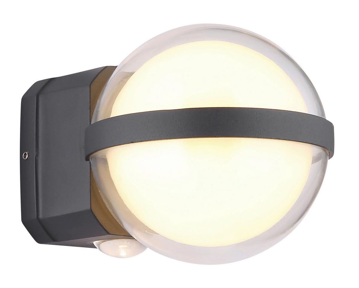 Led-außenleuchte 34157 - Klar/Anthrazit, Basics, Kunststoff/Metall (10,5/13/11cm) - Globo