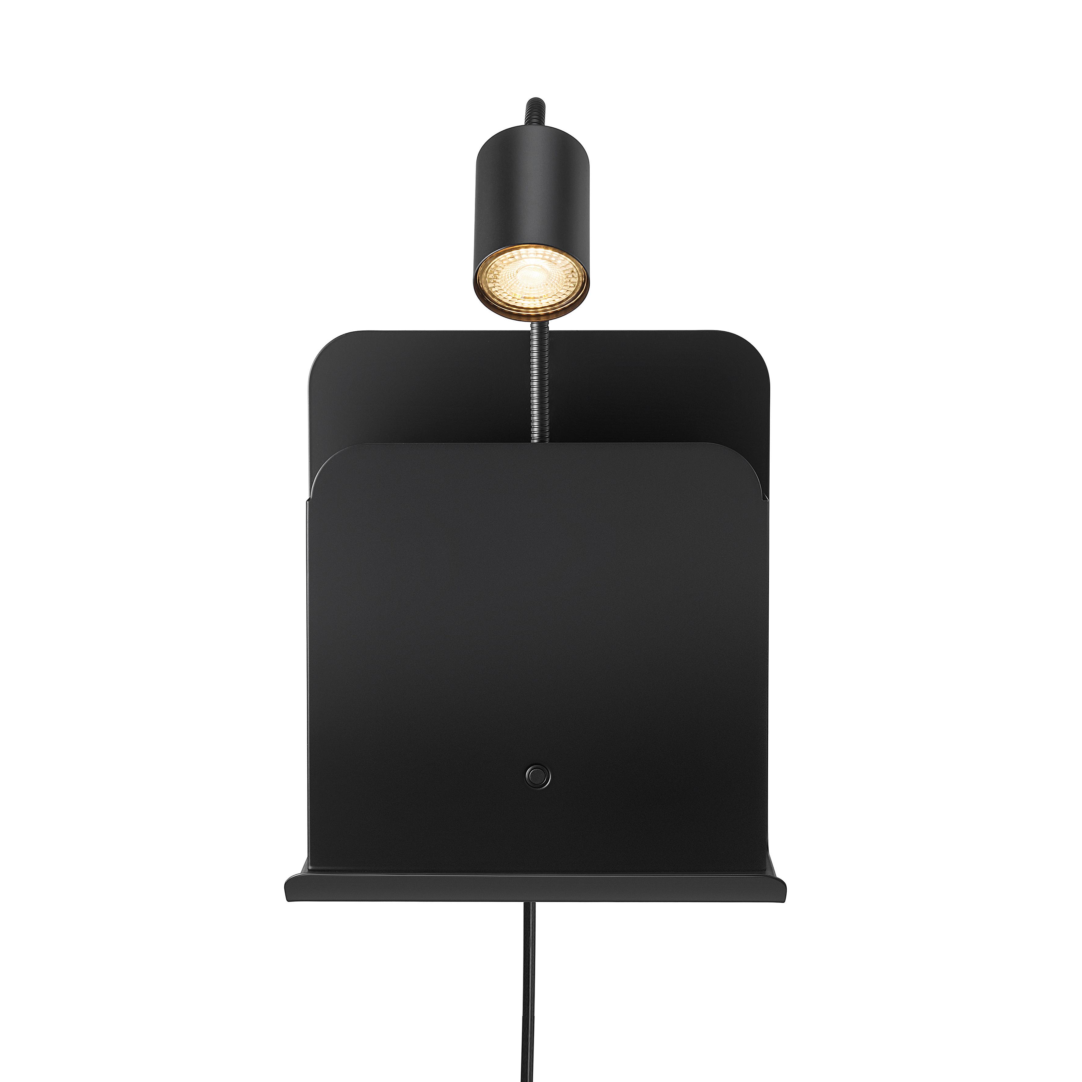 Wandleuchte Roomi Wala Schwarz L: 16,5 cm - Schwarz, Design, Metall (16,5/24,8/28,2cm) - Nordlux