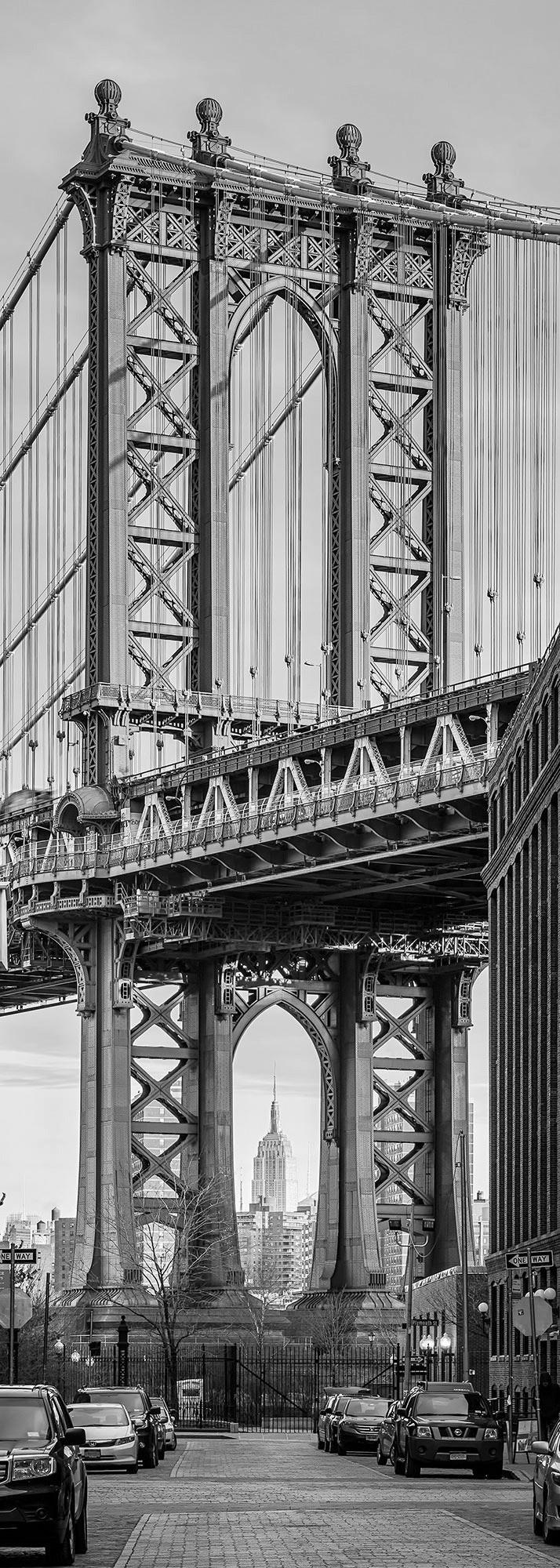 Vliestapete Brooklyn View - Schwarz/Weiß, Basics (100/280cm) - Komar