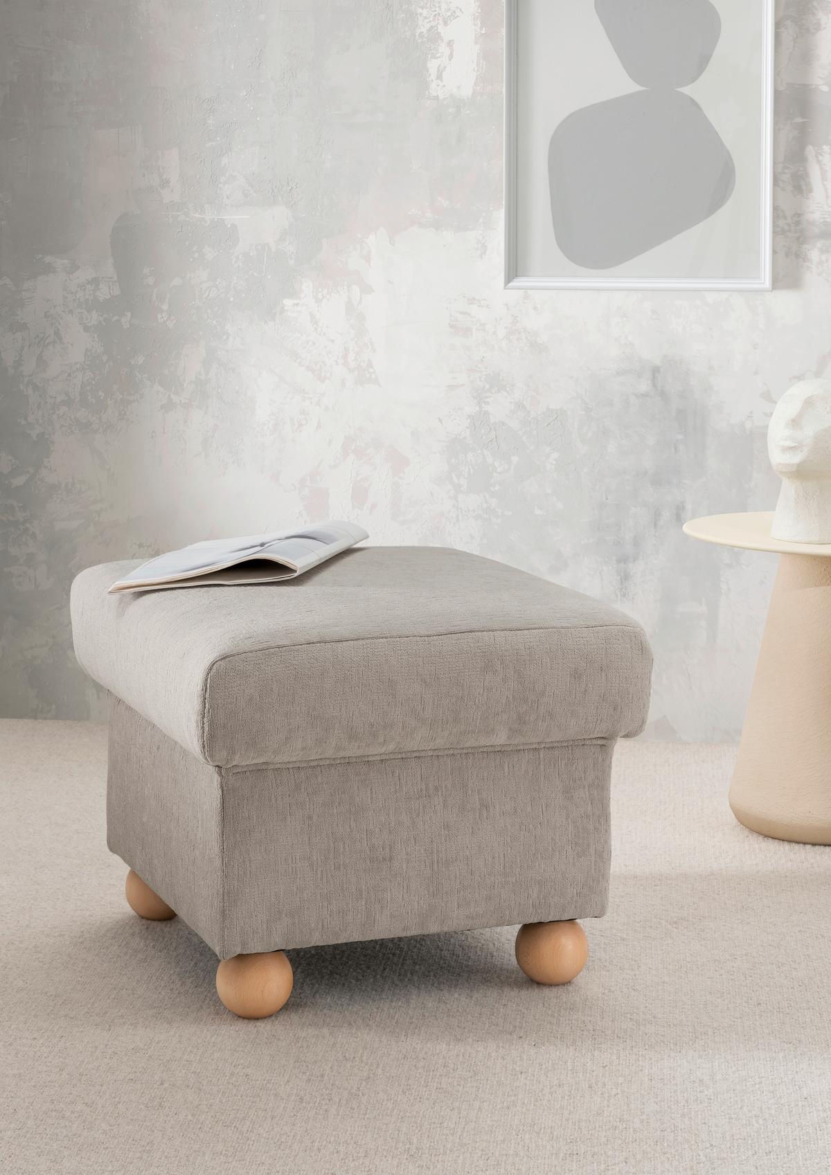Hocker Torello Taupe B: 56cm - Taupe/Wildeiche, KONVENTIONELL, Textil (56/46/56cm) - Livetastic