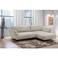 Ecksofa Samoa Sandfarben S: 282x187 cm - Sandfarben/Schwarz, Design, Textil (282/187cm) - Livetastic
