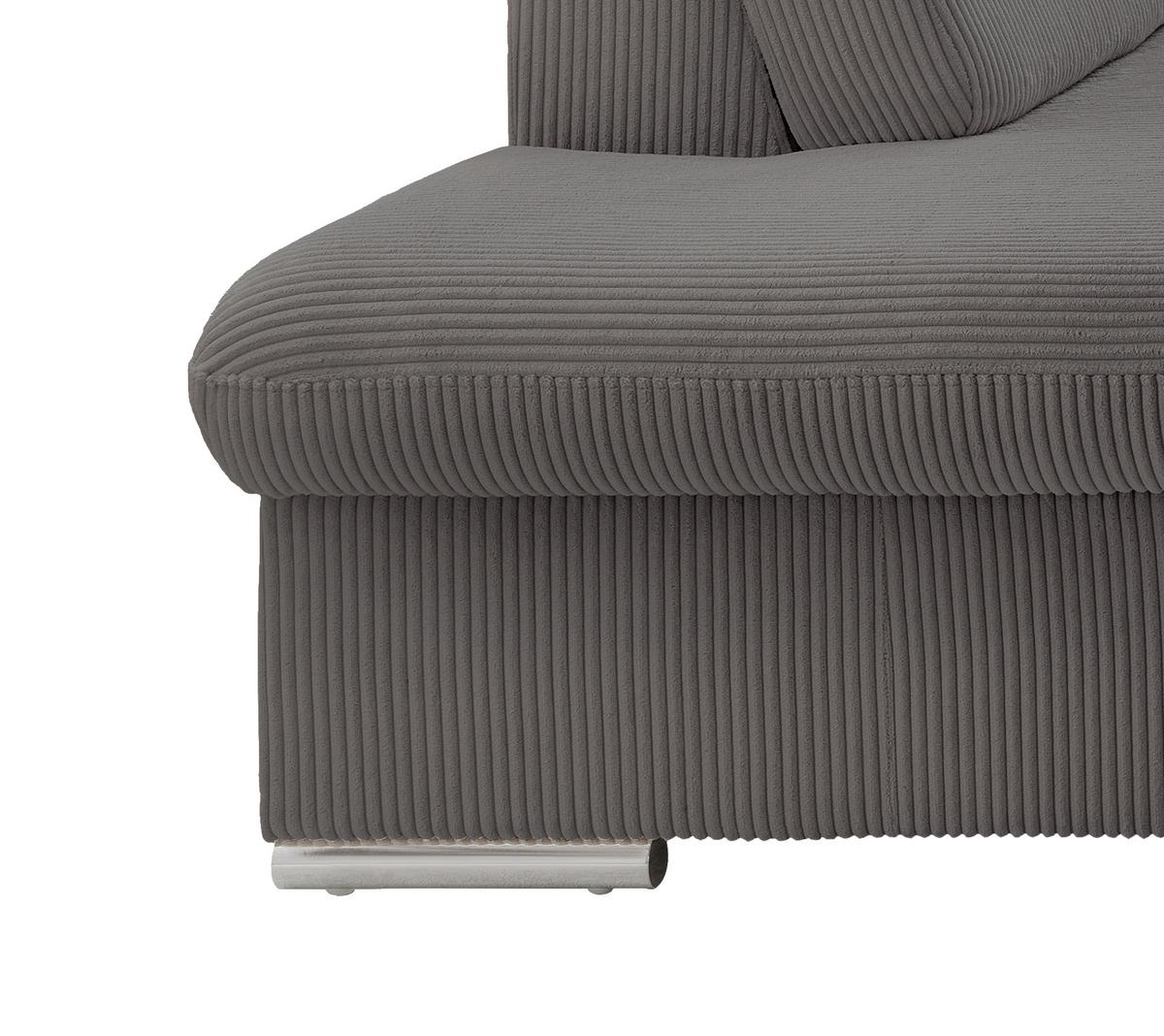 Ecksofa Vasto Grau S: 228x283 cm - Chromfarben/Grau, Design, Textil (228/283cm) - Livetastic