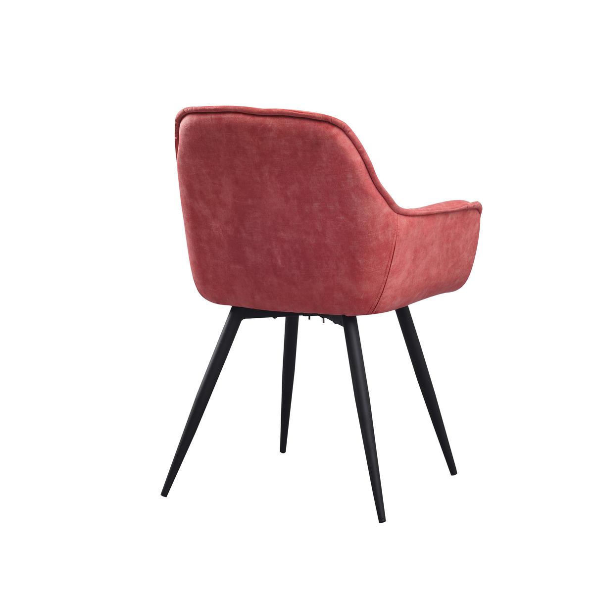 Armlehnstuhl-Set Alan Pink B: 54 cm - Pink/Schwarz, MODERN, Textil/Metall (54/86/53cm) - MID.YOU