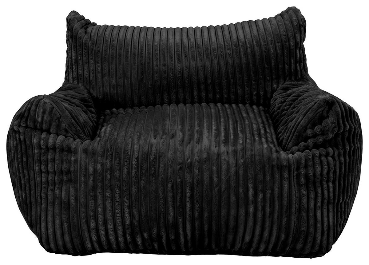 Sitzsack Nubo Cord schwarz, Indoor, B: 104cm - Schwarz, Basics, Textil (104/75/95cm)