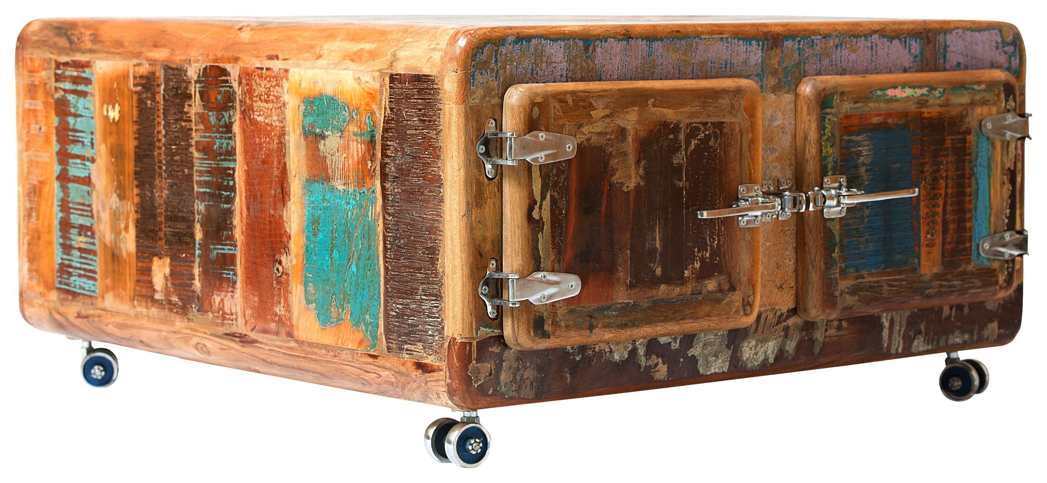 Couchtisch Lissabon B: 90 cm Altholz - Multicolor/Braun, Basics, Holz/Metall (90/40/90cm)