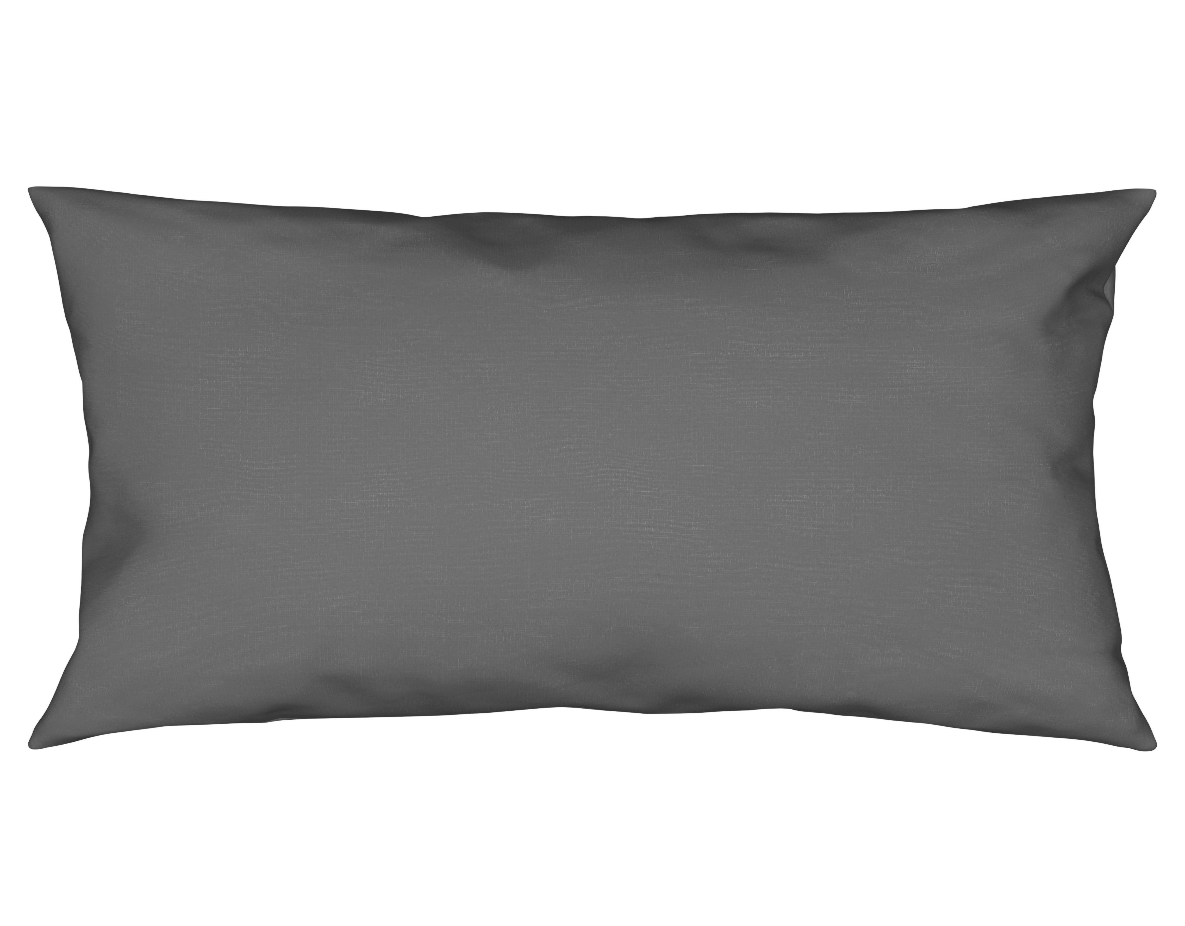 Kissenhülle Vicky 40x80 cm Jersey Grau + Reißverschluss - Grau, KONVENTIONELL, Textil (40/80cm) - Ele