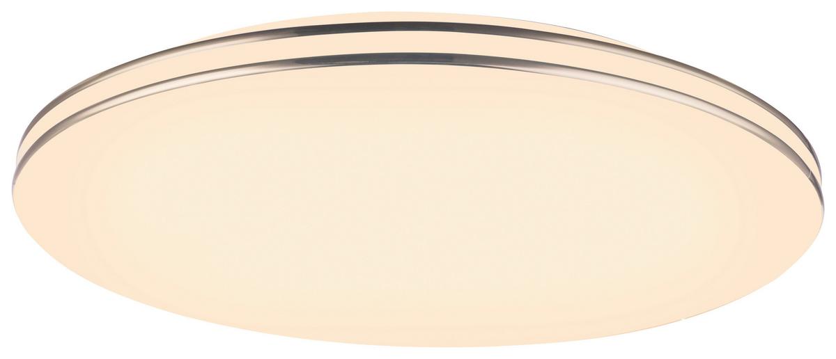 Led-deckenleuchte Dilan Ø 53 Cm Dimmbar - Opal/Weiß, Trend, Kunststoff/Metall (53/8cm) - Globo