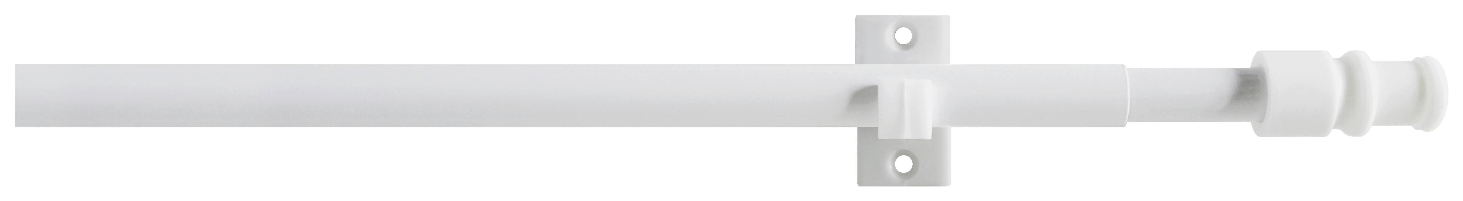 Vitragenstange Weiß L: 55-85 cm - Weiß, KONVENTIONELL, Kunststoff/Metall (55-85cm) - Ondega