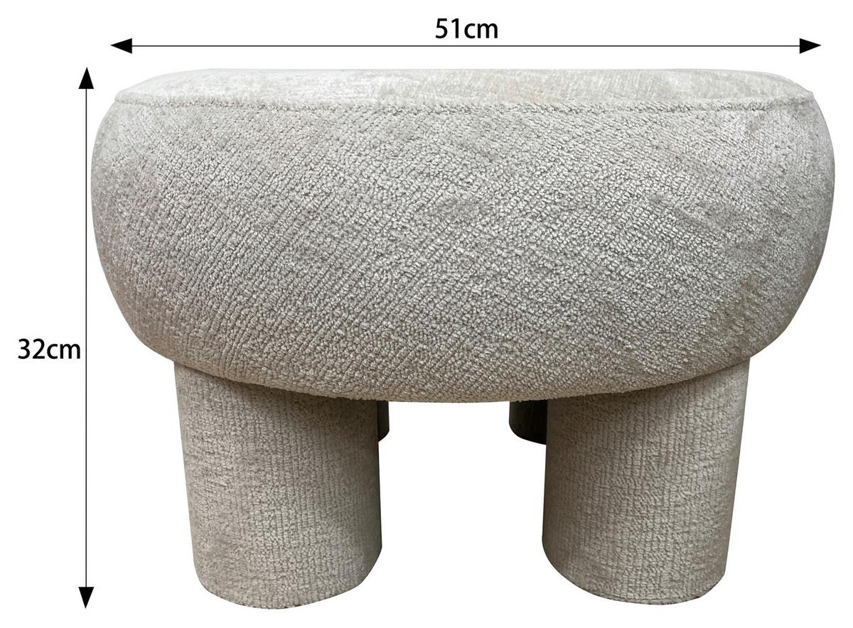 Taburetka TRENT béžová ženilka, max. 120 kg - béžová, Lifestyle, kompozitné drevo/textil (51/32cm) - Mömax