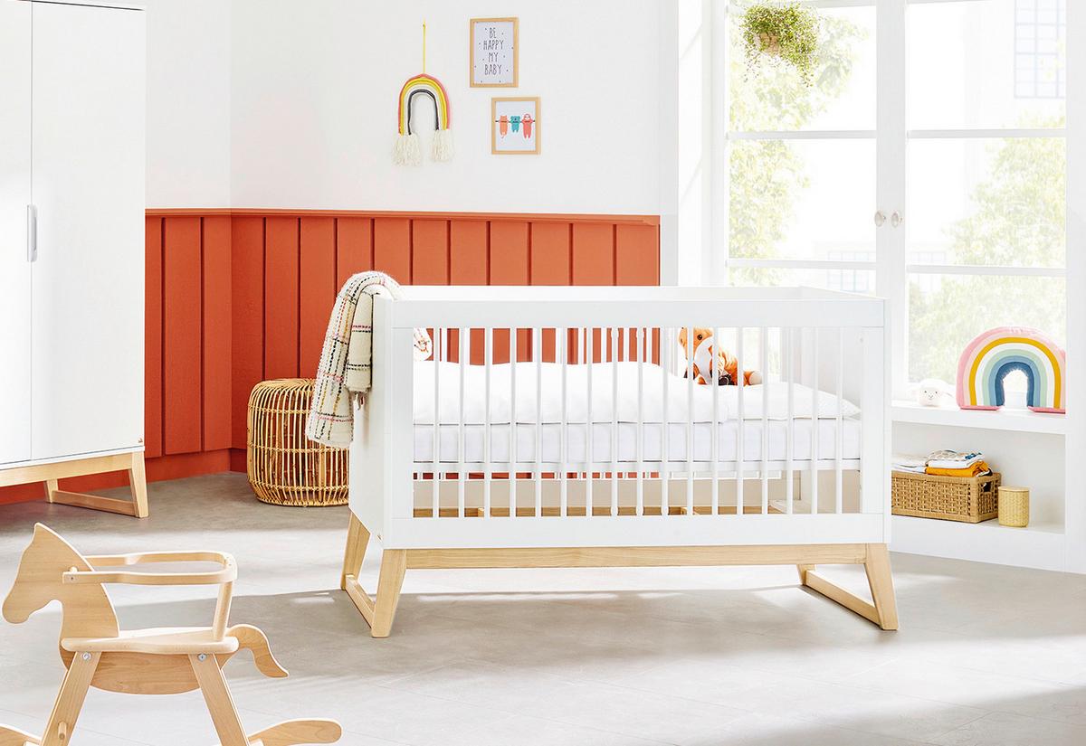 Gitterbett 113466 Bridge - Eschefarben/Weiß, Design, Holz/Holzwerkstoff (150/76/94cm) - Pinolino