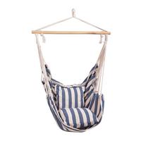 Hängesessel Tobago - Blau/Weiß, Basics, Holz/Kunststoff (65/120/90cm) - Gardenson
