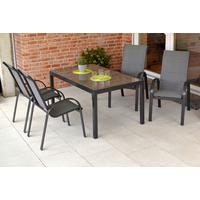 Gartensessel stapelbar Amalfi Aluminium - Anthrazit/Graphitfarben, MODERN, Kunststoff/Metall (57/105/77cm) - Gardenson