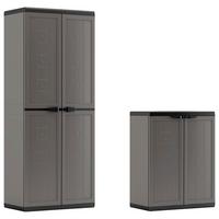 Mehrzweckschrank E-com Jolly Anthrazit/grau 136x166 Cm - Anthrazit/Grau, Design, Kunststoff (136/166/39cm) - Keter