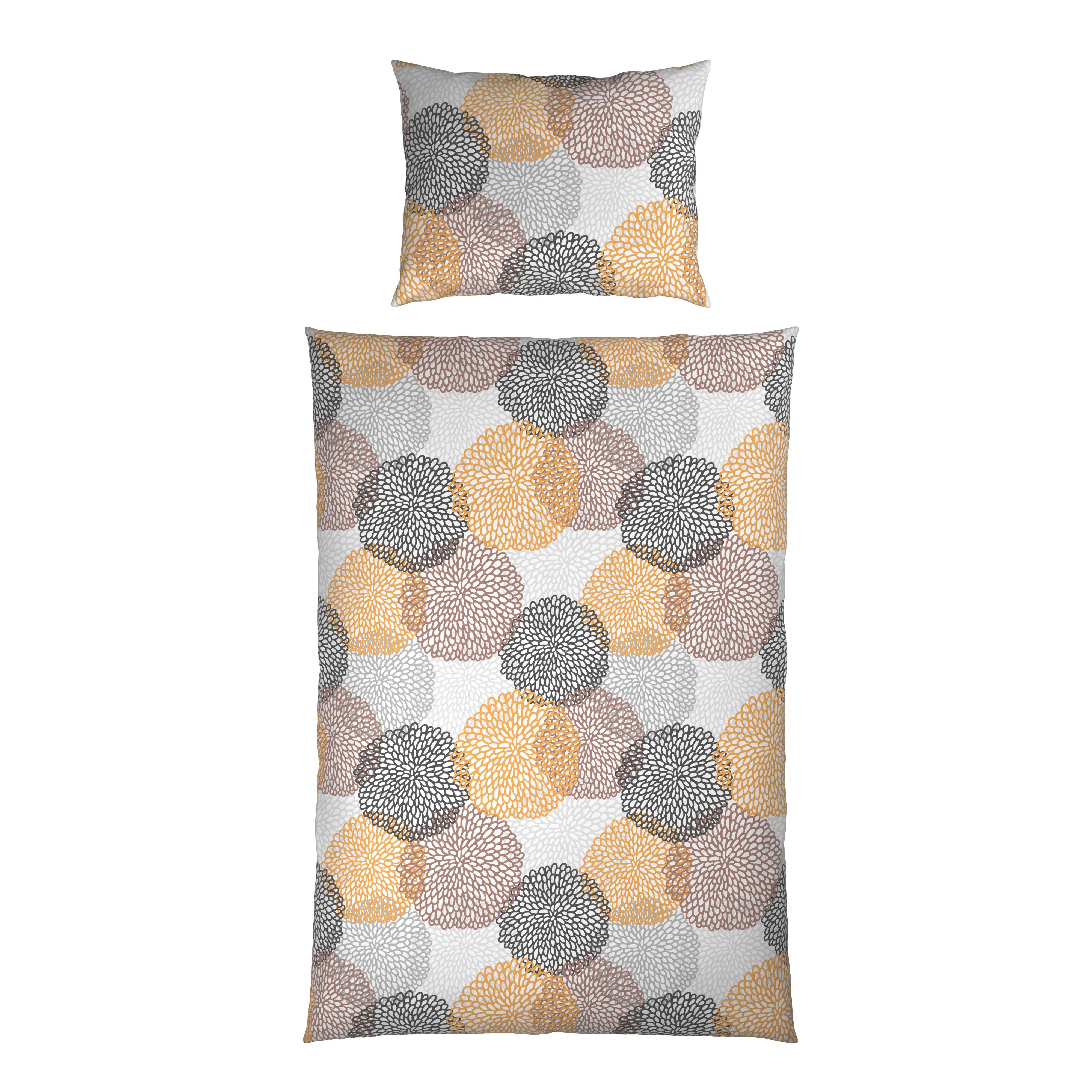 BETTWÄSCHE FLORA - Beere/Gelb, MODERN, Textil - Luca Bessoni