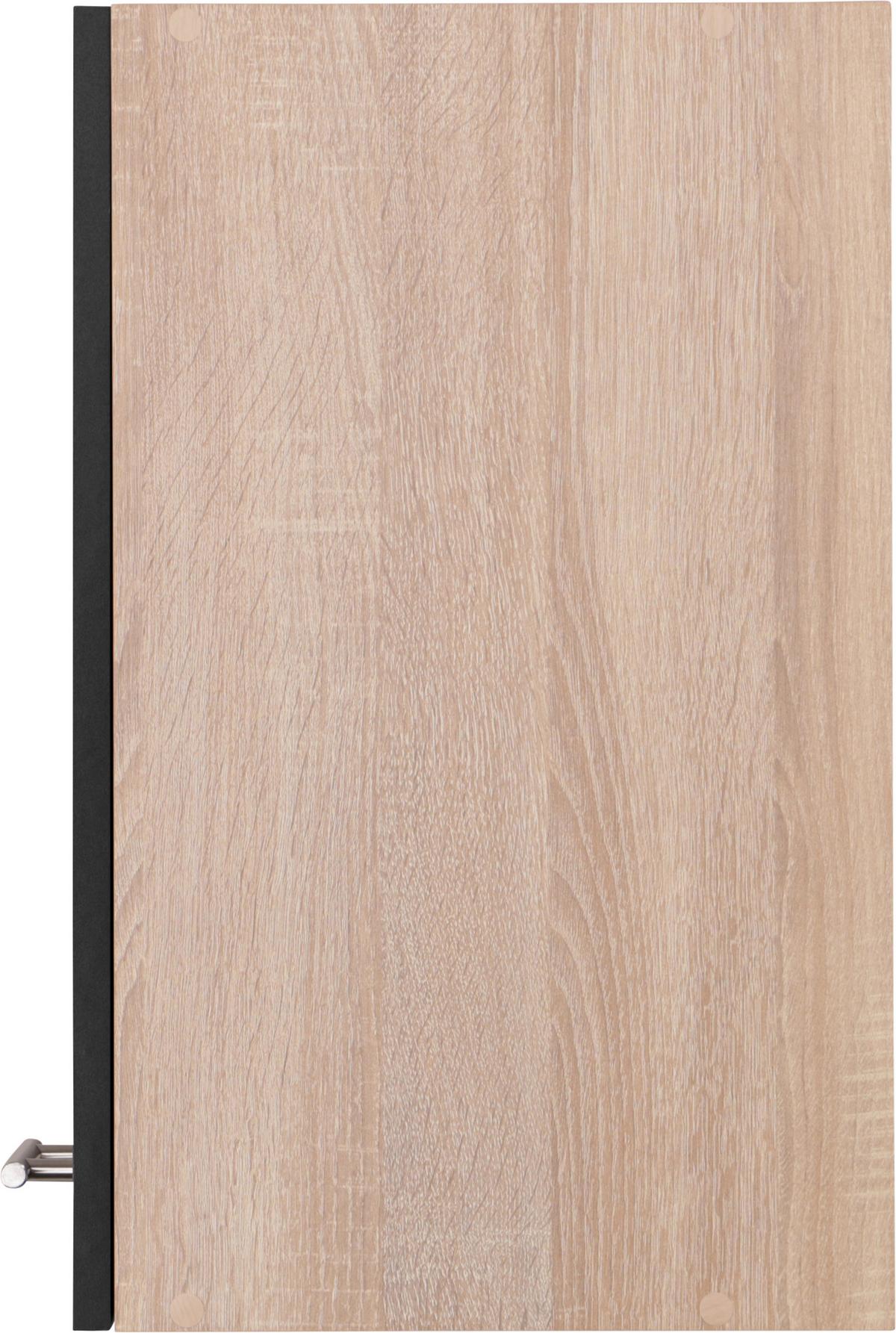 Küchenoberschrank Merle Schwarz, Eiche Dekor B: 50 cm - Eichefarben/Schwarz, Basics, Holzwerkstoff (50/56,1/34,6cm) - Respekta