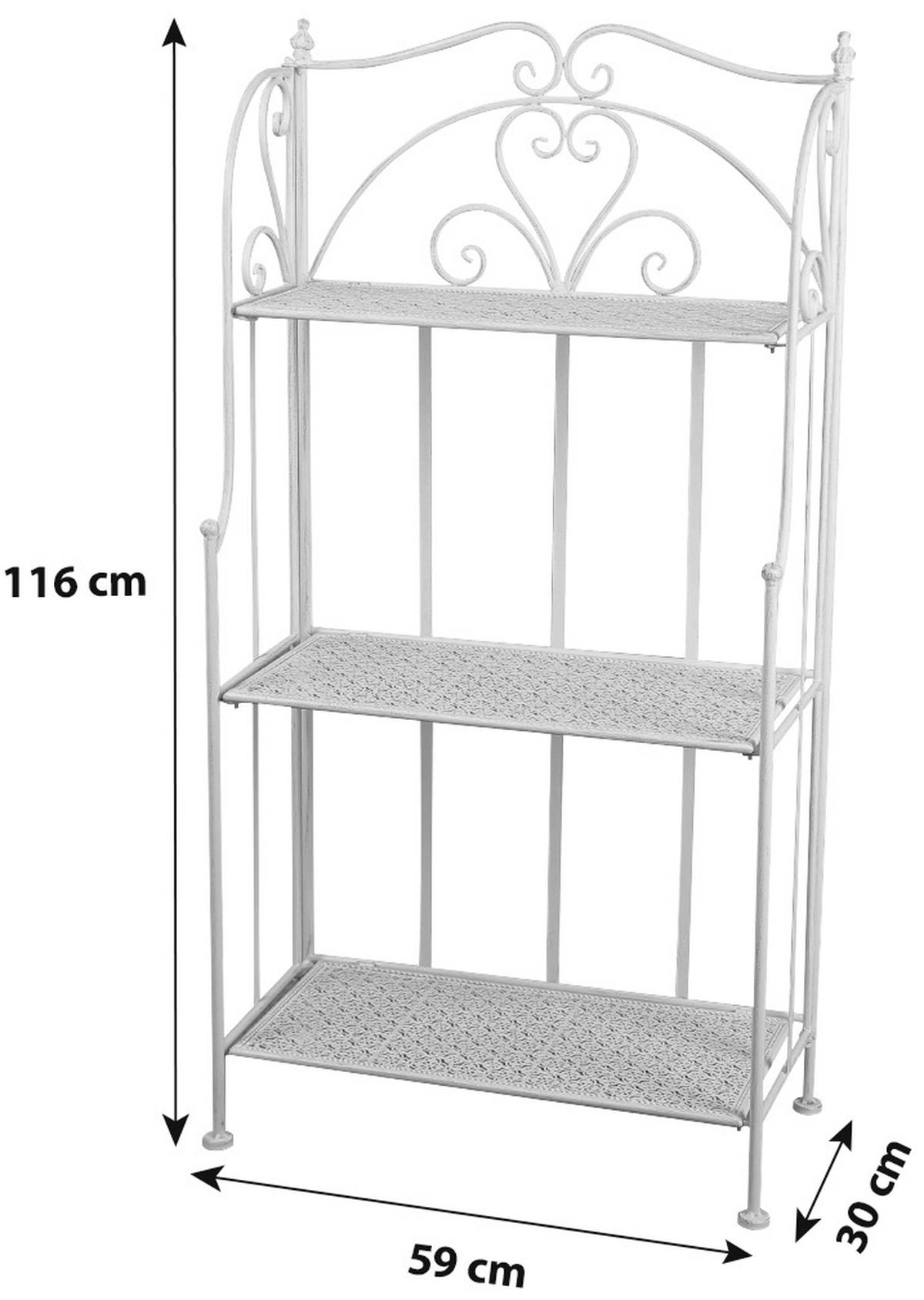 Regal Eisen Nadim 1 B 59cm, Weiß - Weiß, MODERN, Metall (59/116/30cm)
