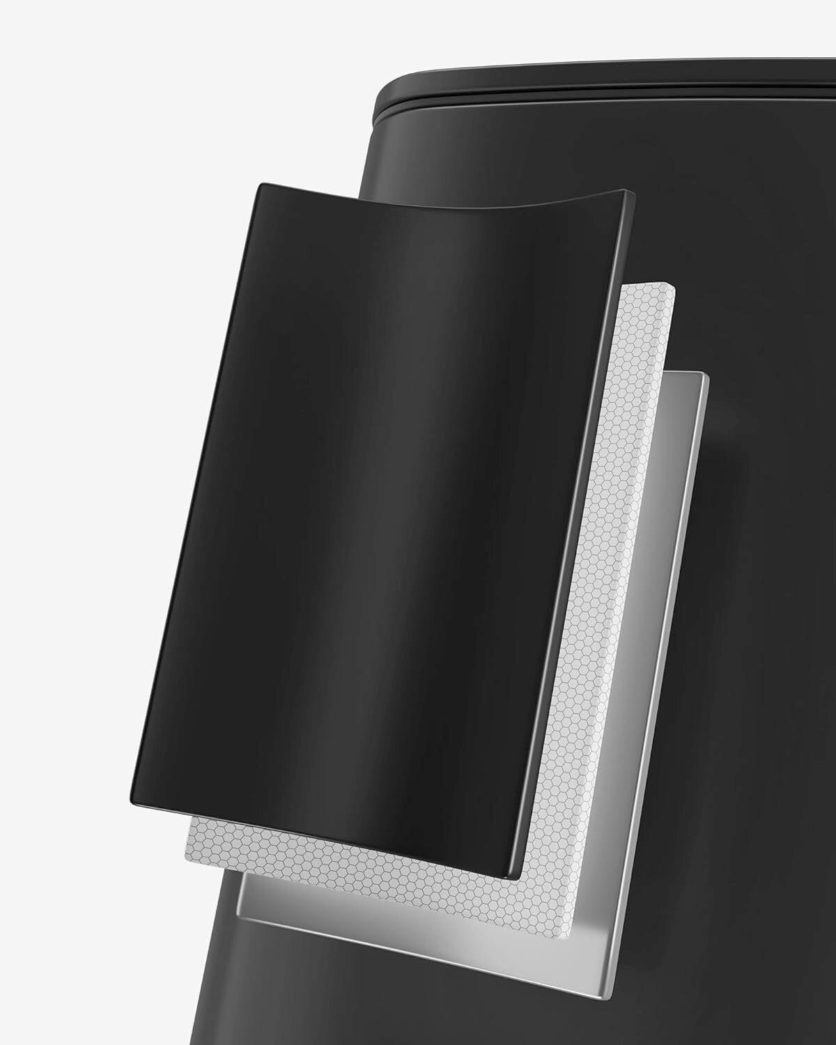 Abfallsammler Schwarz B: 28,5cm - Schwarz, Basics, Kunststoff/Metall (28,5/54,4/34cm)