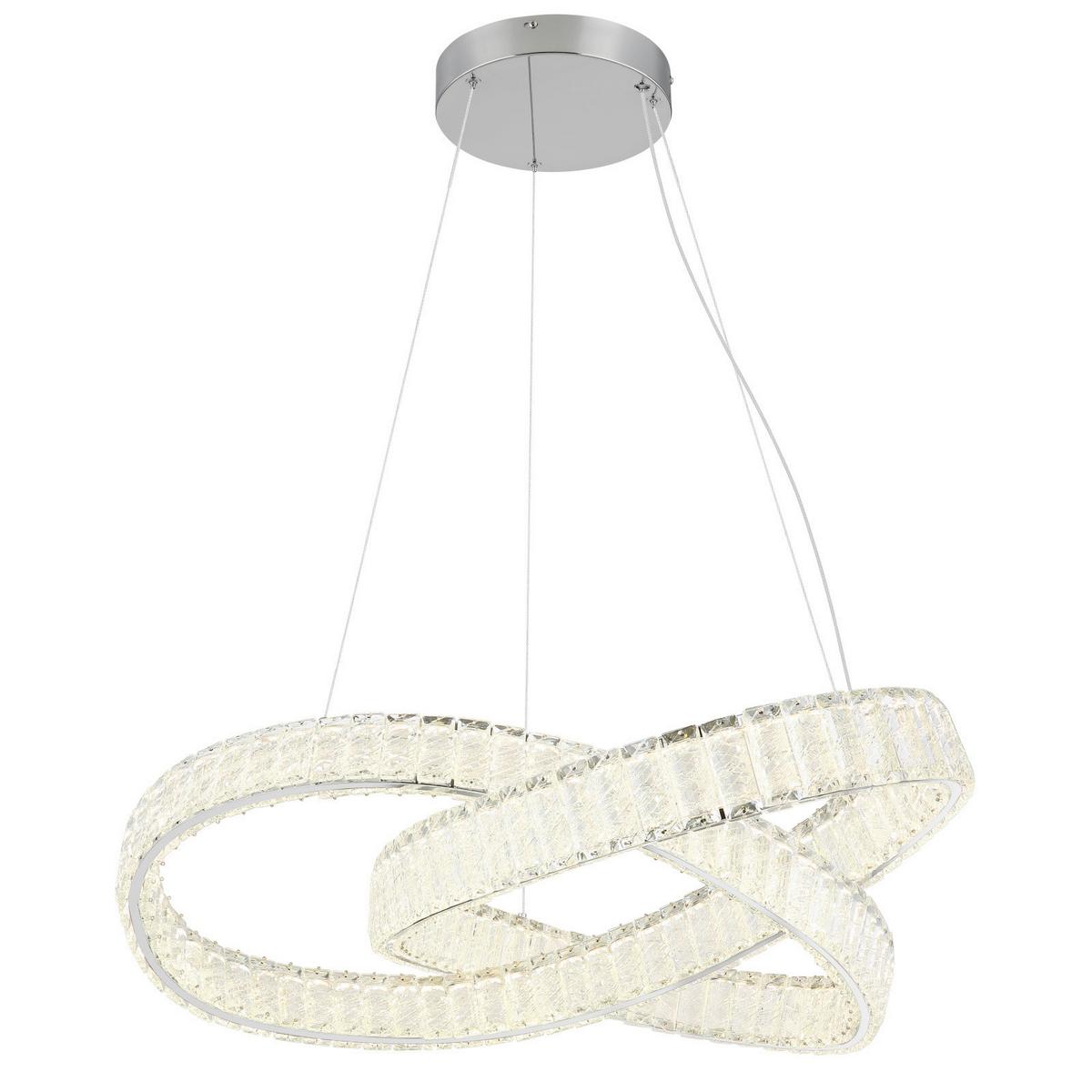 Led Függőlámpa 67162-110cct - krómszínű/áttetsző, Trend, műanyag/fém (78/120cm) - Globo