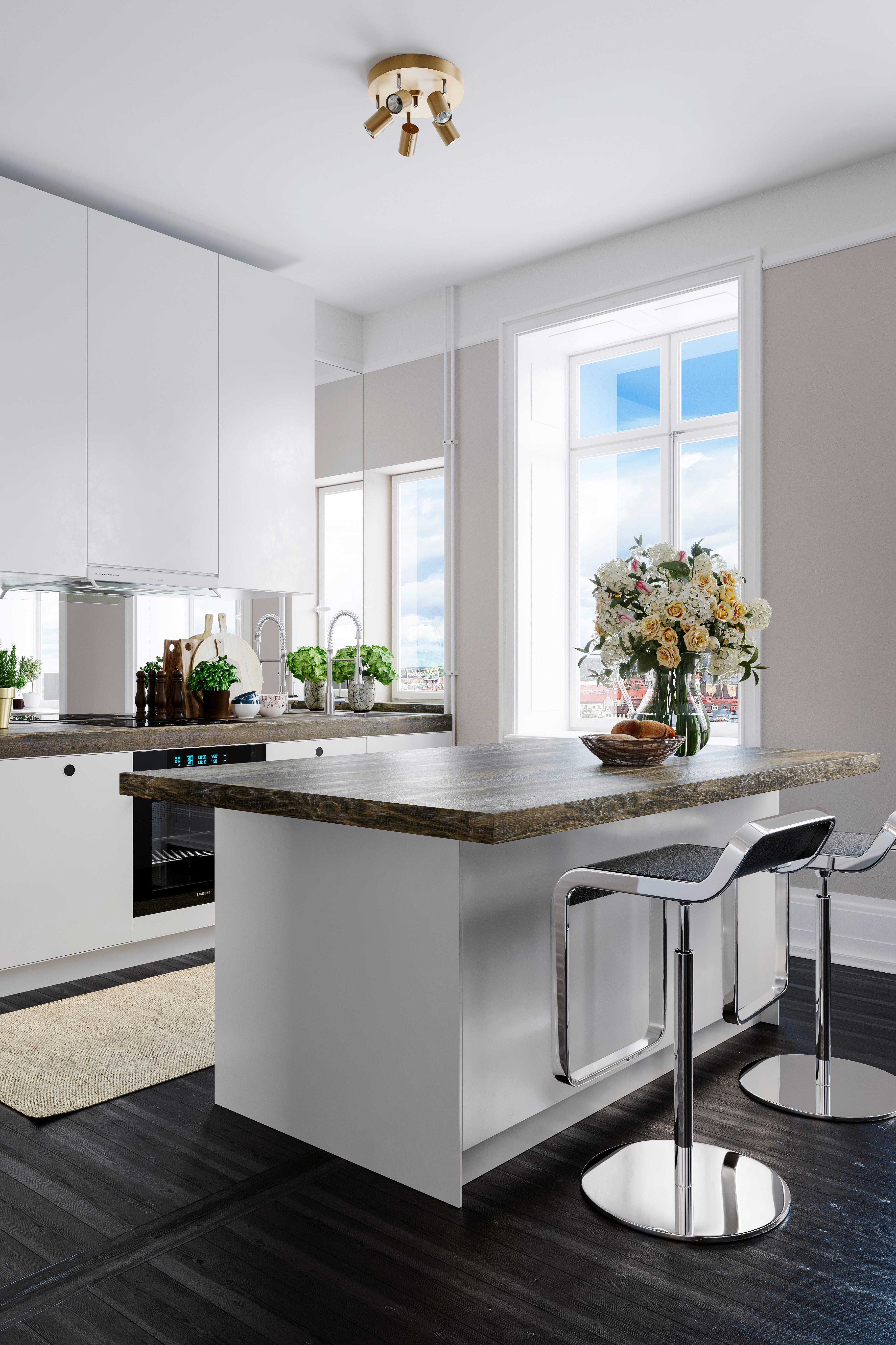 Strahler Correct 5-Flammig L: 30 cm - Goldfarben, Basics, Metall (30/14cm) - By Rydéns