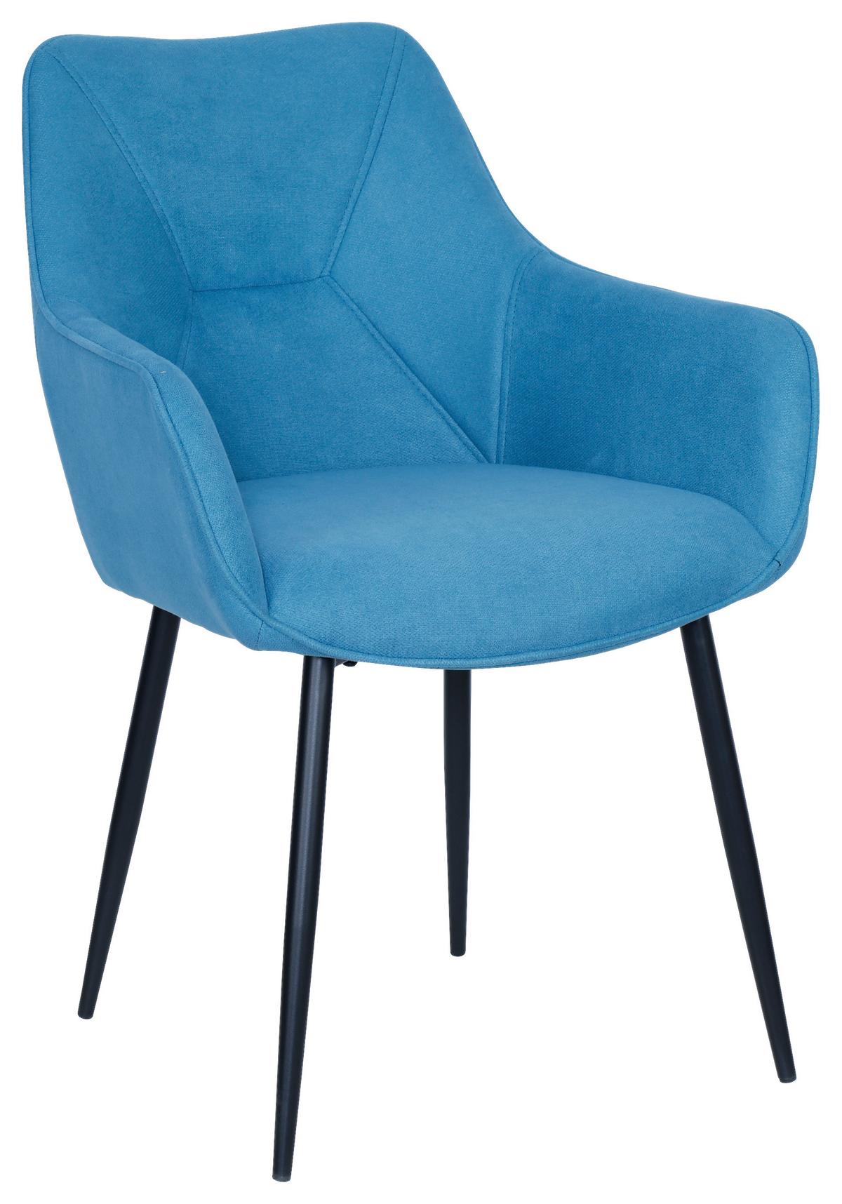 Stolička s podrúčkami Tyrkys/čierna - čierna/tyrkysová, Modern, kov/drevo (57/85/60cm) - Mömax