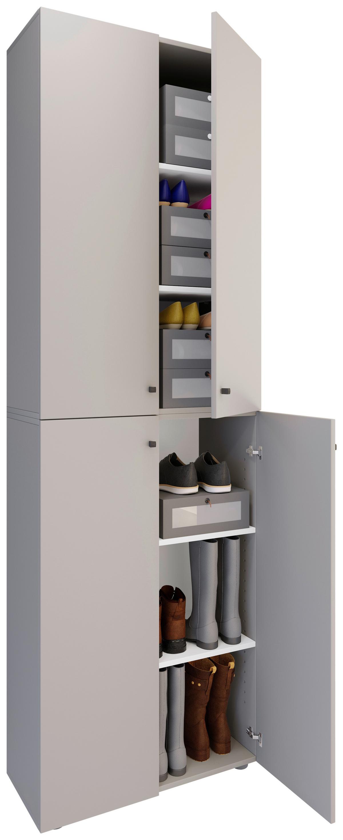 Schuhschrank Lona Grau B: 70 cm - Schwarz/Grau, Design, Holzwerkstoff (70/220/40cm) - MID.YOU