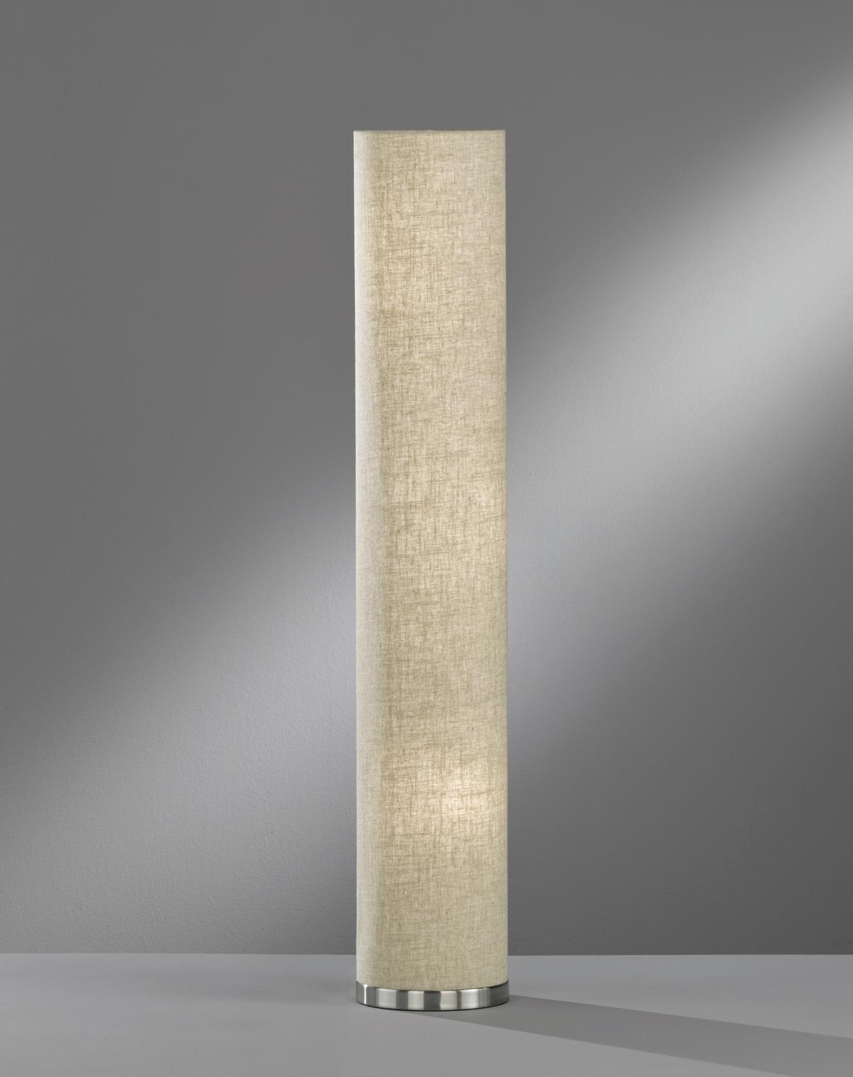 Stehlampe Thor Sandfarben / Nickelfarben mit Fußschalter - Sandfarben/Nickelfarben, Basics, Textil/Metall (19/110cm) - Fischer & Honsel