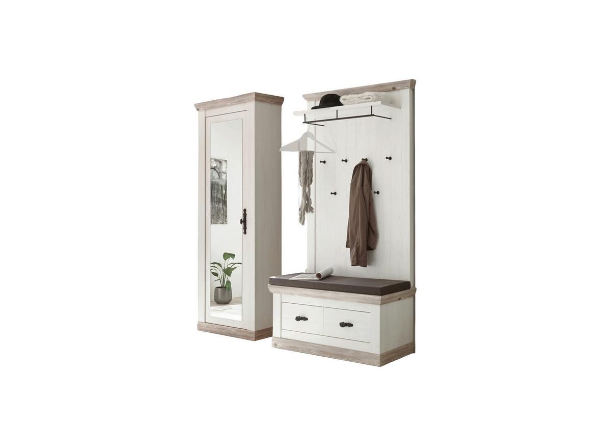 Garderobe Florenz Pinienfarb./Hellbraun B: 190cm - Hellbraun/Pinienfarben, Design, Holzwerkstoff (190/201/45cm) - MID.YOU