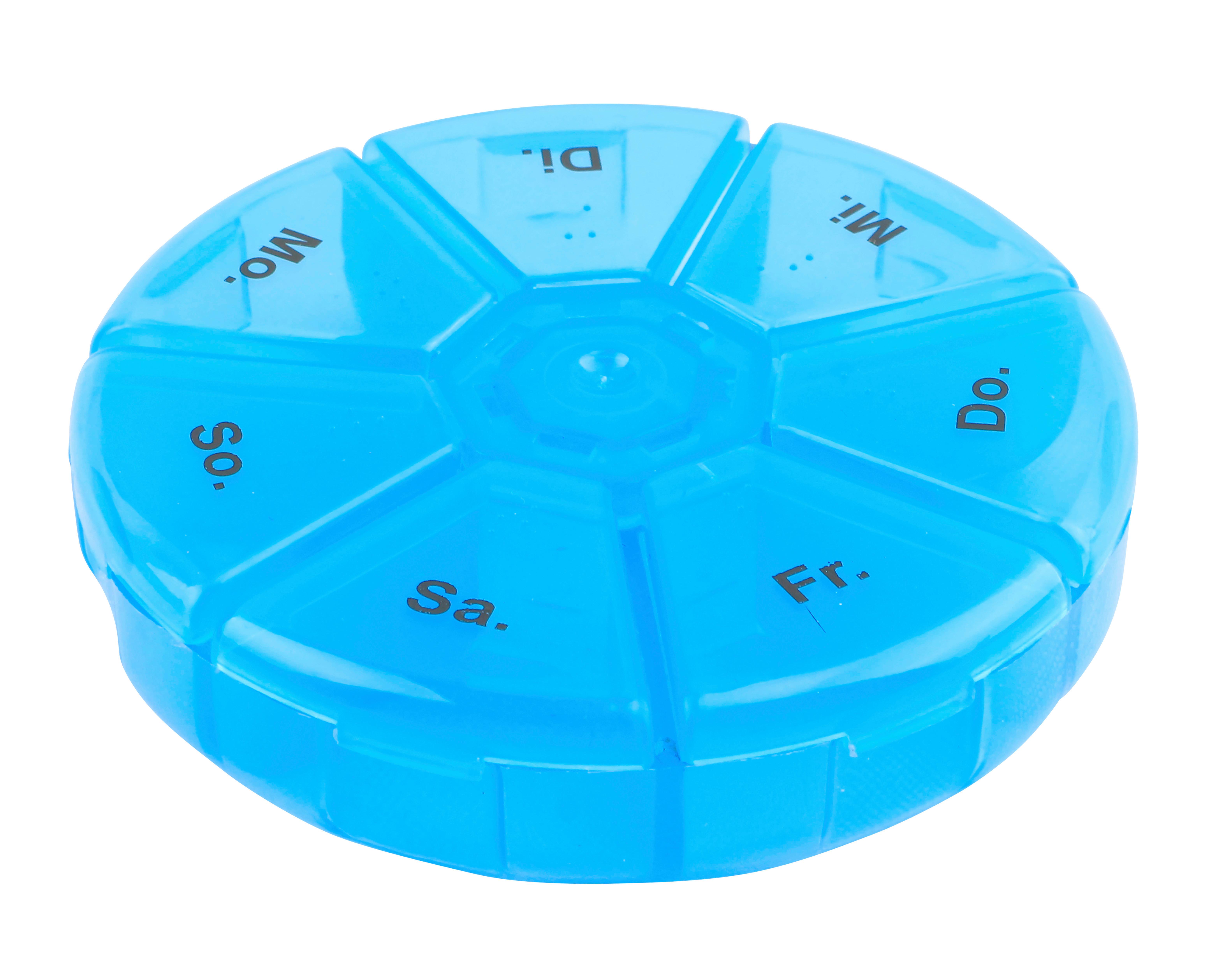 Pillenbox Klaus - Blau/Schwarz, KONVENTIONELL, Kunststoff (8,5/2cm) - Ondega