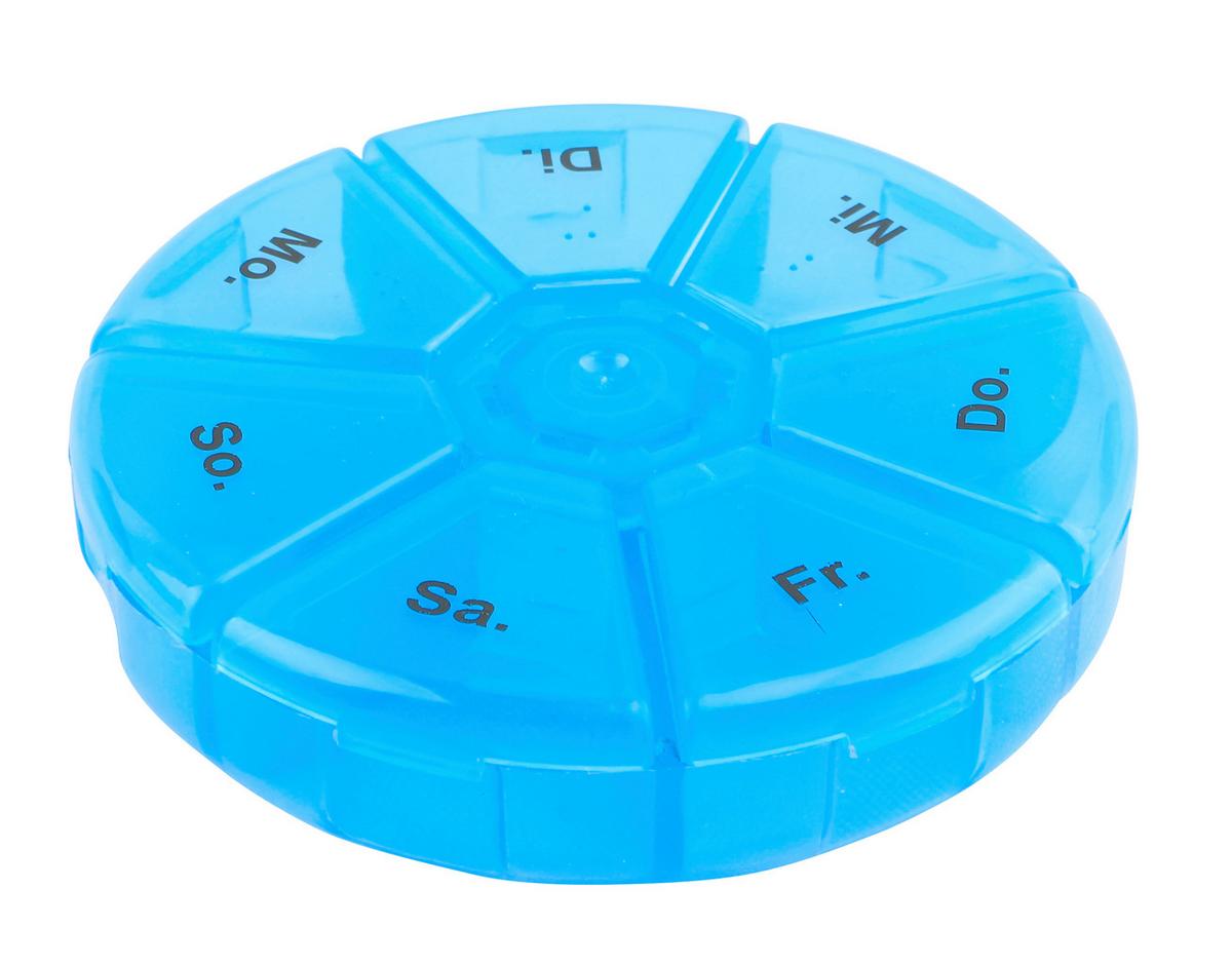 Pillenbox Kunststoff Blau - Blau/Schwarz, KONVENTIONELL, Kunststoff (8,5/2cm) - Ondega