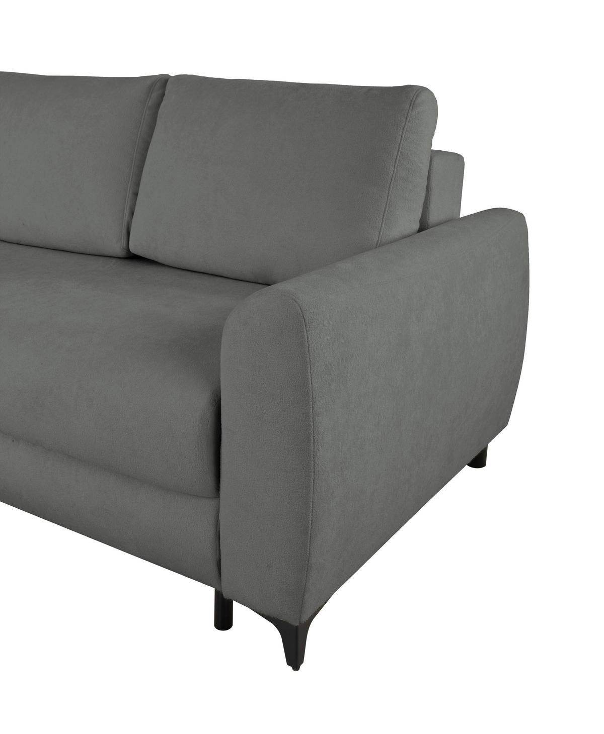 Ecksofa Moli, Dunkelgrau S: 236x148 cm - Dunkelgrau/Schwarz, Design, Textil (236/148cm) - MID.YOU