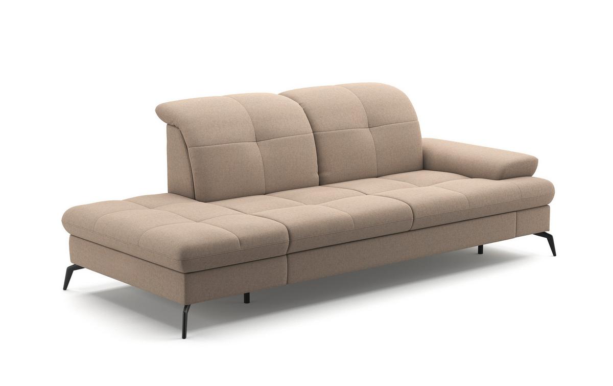 Récamiere Amica E, Taupe B: 231 Cm - Taupe/Schwarz, KONVENTIONELL, Textil (231/90/122cm) - Sit & More