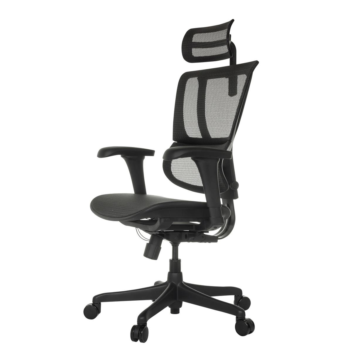 Drehstuhl Ergohuman SlimUltra Schwarz B: 69 cm - Schwarz, MODERN, Kunststoff/Textil (69/112 - 134/63cm) - MID.YOU