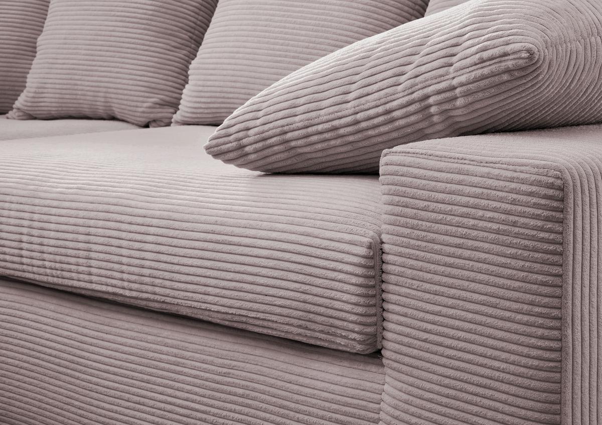 Ecksofa Avellino Rosa S: 278/200 cm - Schwarz/Rosa, MODERN, Textil (278/200cm) - Livetastic