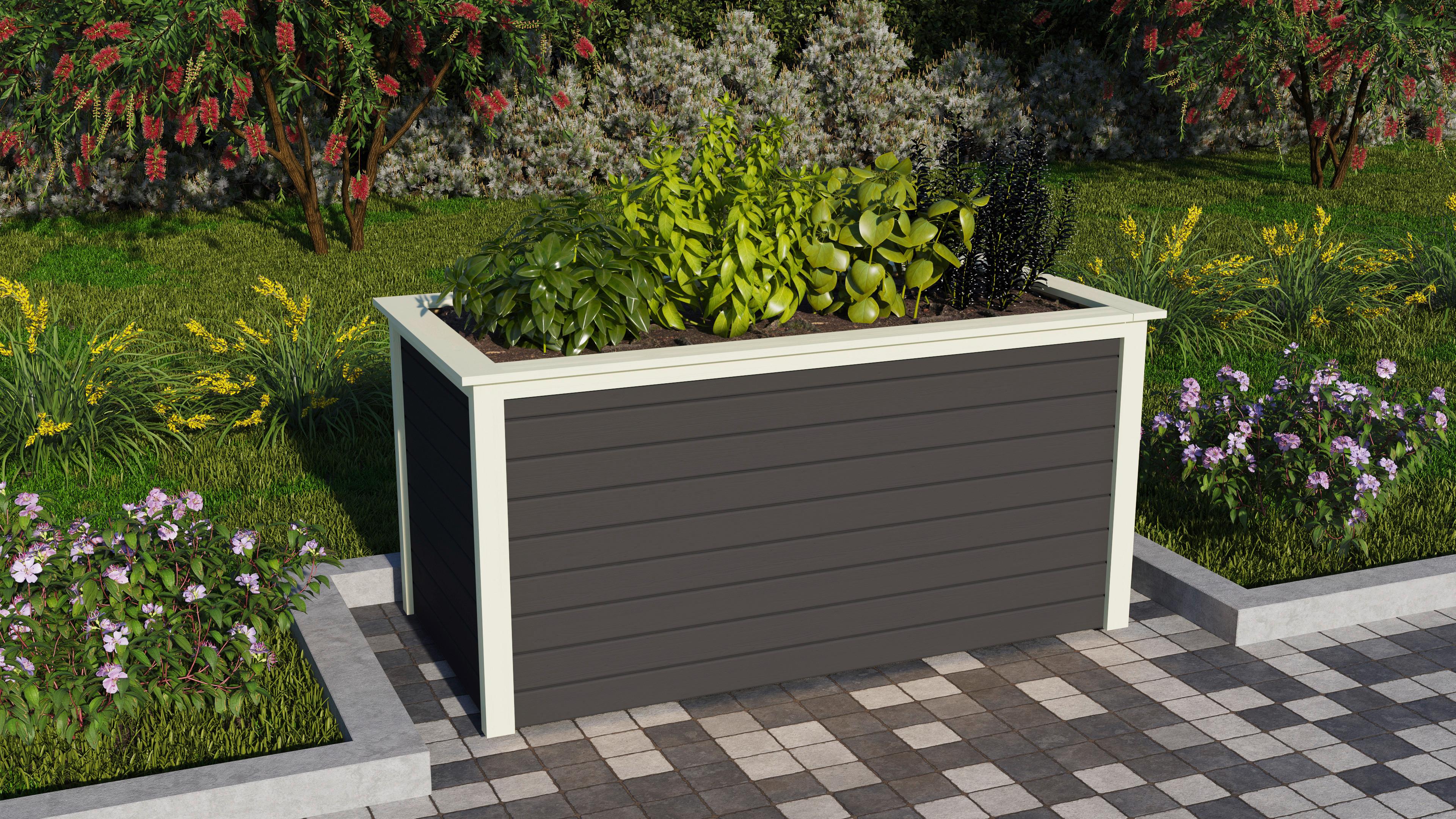 Hochbeet Massiv BxHxT: 173x82x89 cm Terragrau - Grau, Basics, Holz (173/82/89cm)