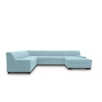 Wohnlandschaft Norma Pastellblau Webstoff - Wengefarben/Pastellblau, Design, Textil (212/328/153cm) - MID.YOU