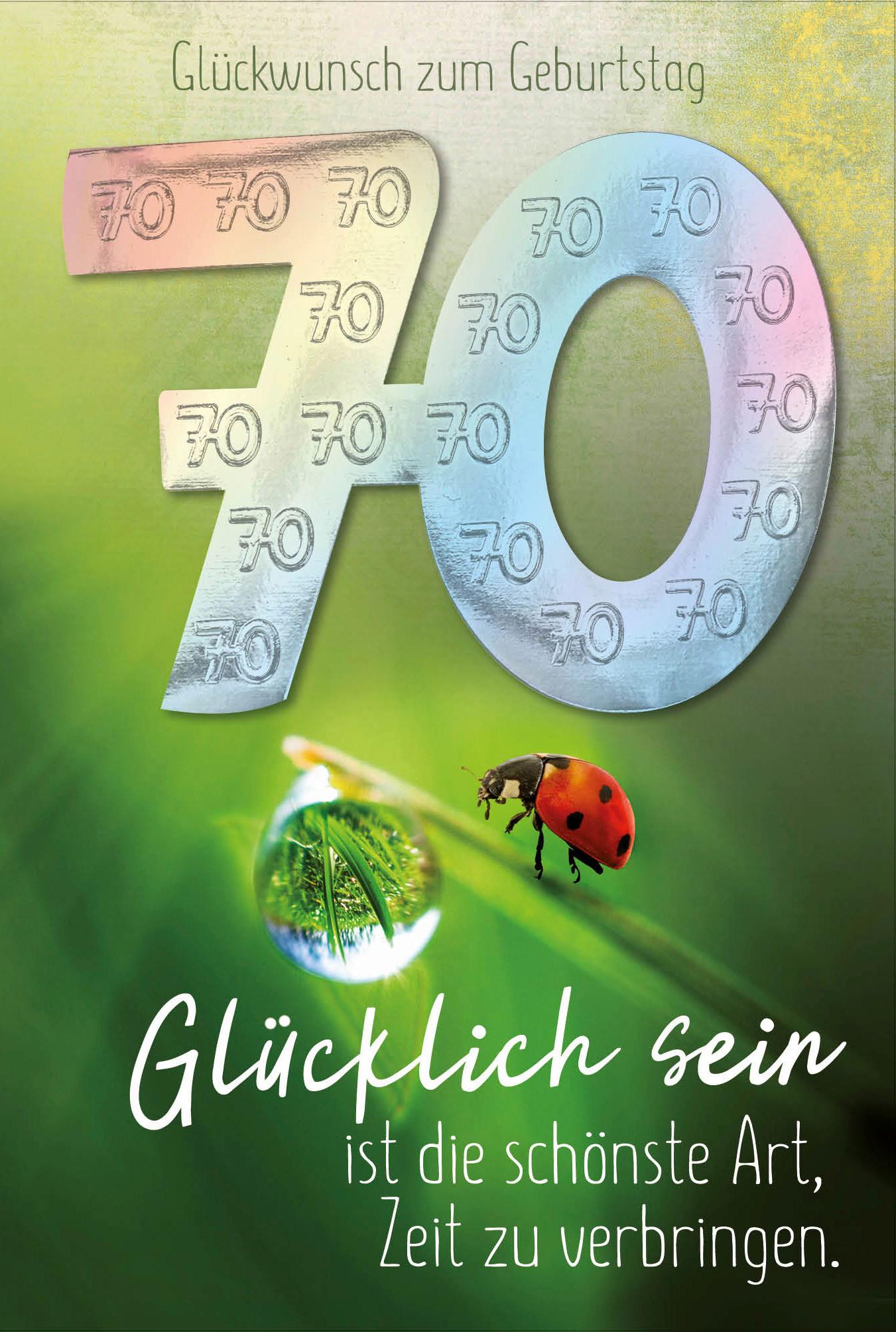 Billett Geburstag Zahl 70 - Multicolor, Basics, Papier/Kunststoff (12/18/2cm)