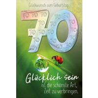 Billett Geburstag Zahl 70 - Multicolor, Basics, Papier/Kunststoff (12/18/2cm)