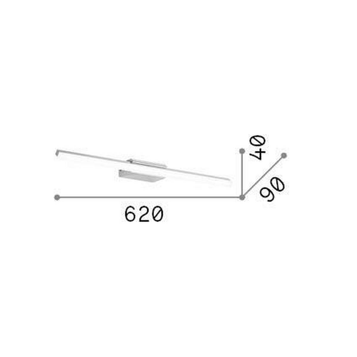 Led-bilderleuchte Riflesso Chromfarben L: 62 Cm - Chromfarben, Design, Kunststoff/Metall (62/4/9cm) - Ideal Lux