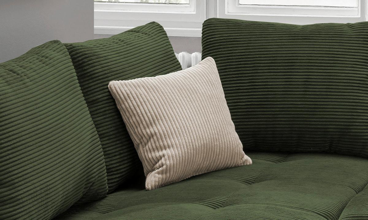 Rohová sedačka ALVITO, levá, tmavě zelený manšestr - černá/tmavě zelená, Design, dřevo/textil (202/298cm) - MID.YOU