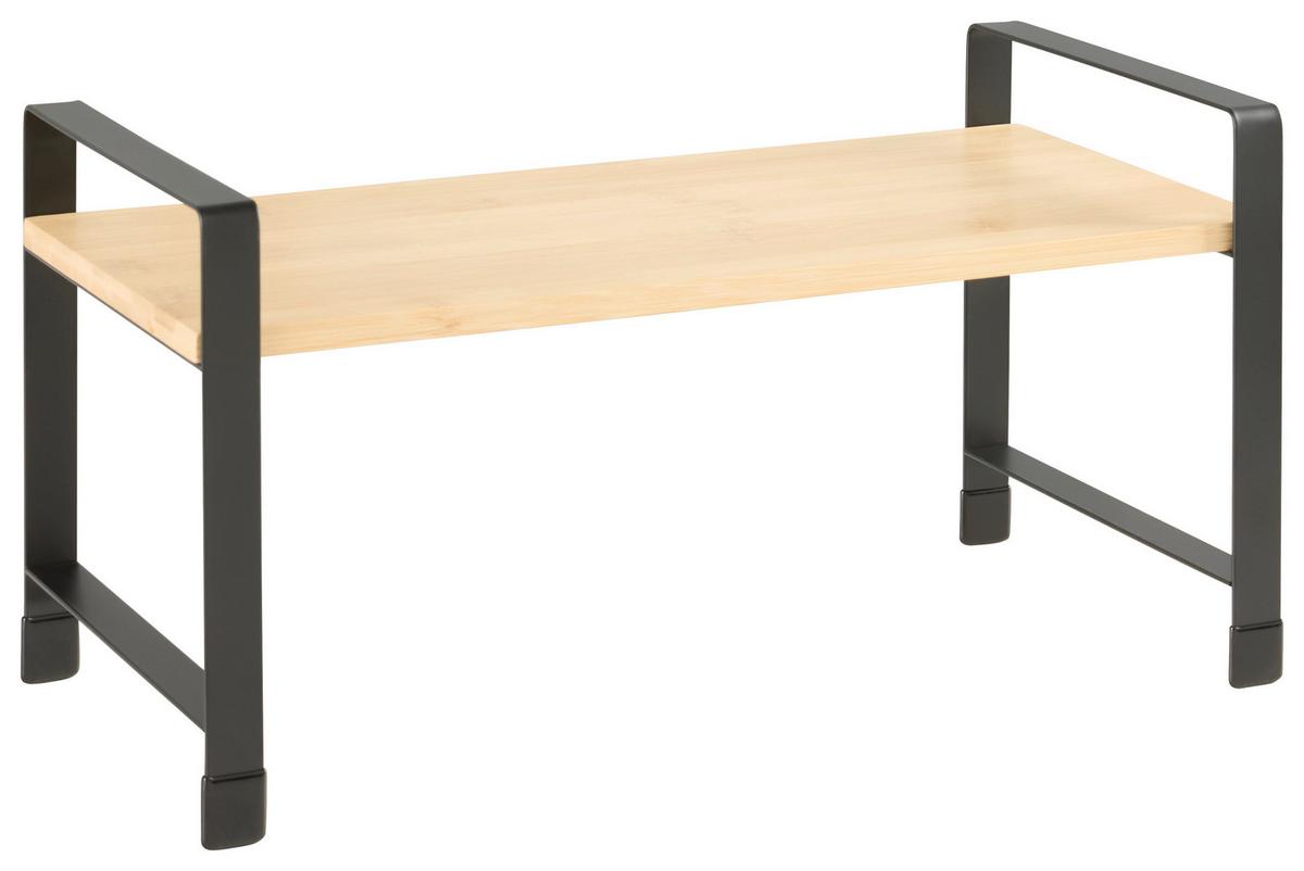 Kuchyňský regál RITA - 1 - černá/přírodní barvy, Moderní, kov/přírodní materiály (40/20/23cm) - Mömax