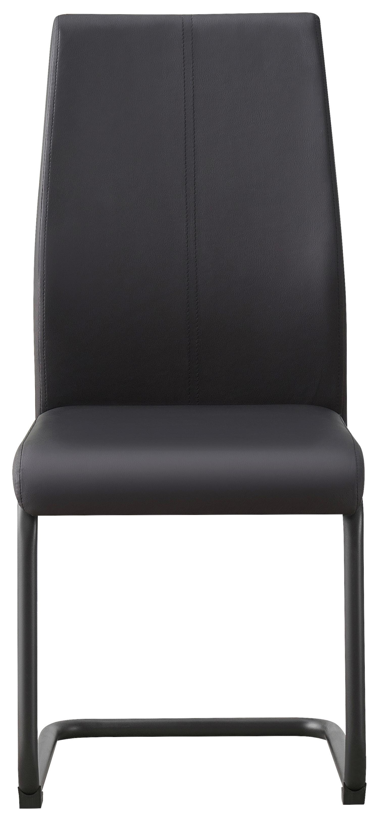 Schwingstuhl Anne Schwarz Lederlook - Schwarz, KONVENTIONELL, Textil/Metall (44/96/57cm)