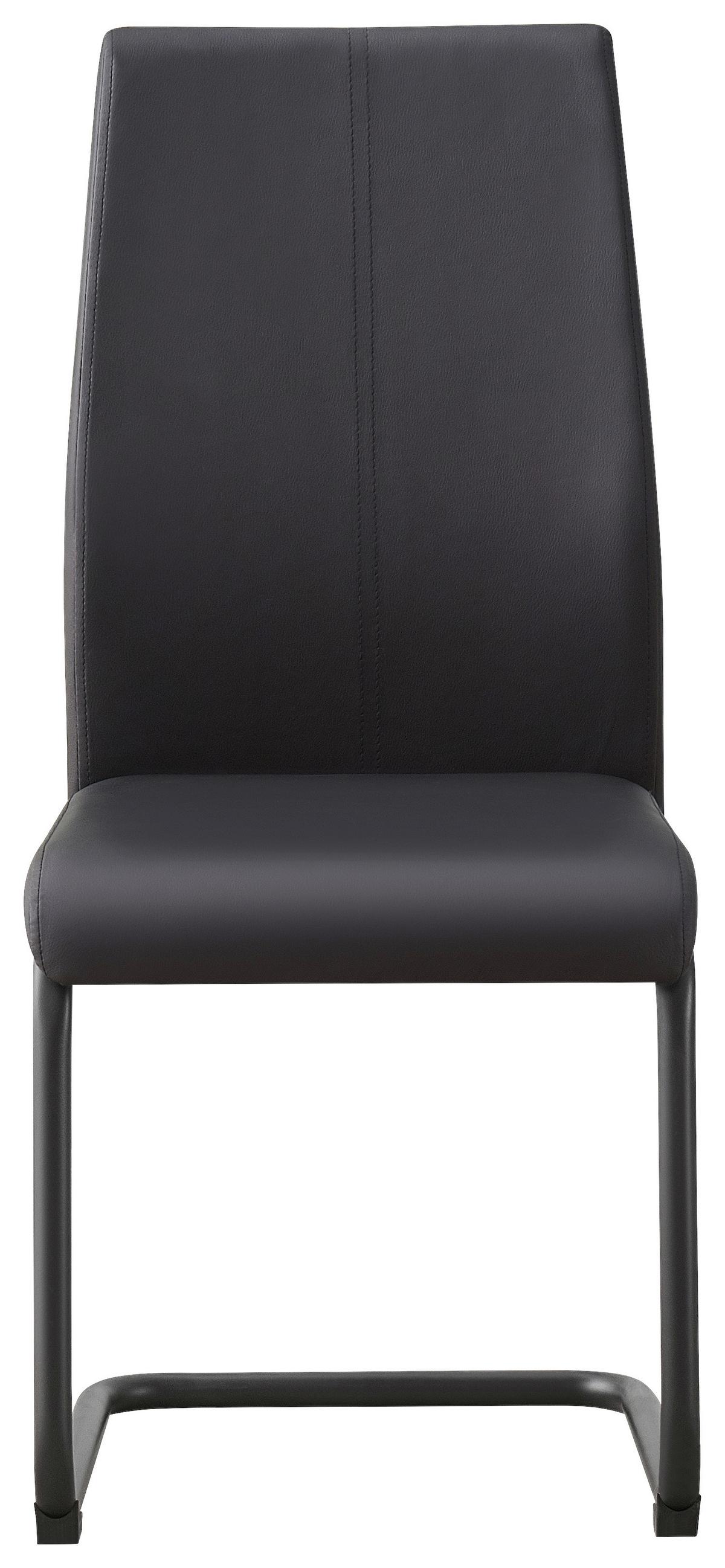 Schwingstuhl Anne Schwarz Lederlook - Schwarz, KONVENTIONELL, Textil/Metall (44/96/57cm)