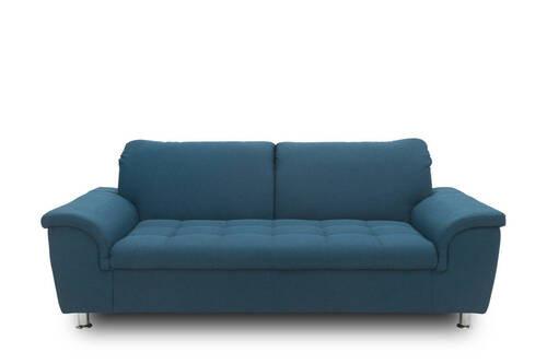 2-sitzer-sofa Mit Kopfteil Verstellbar Franzi Petrol - Chromfarben/Dunkelblau, KONVENTIONELL, Textil (210/81/105cm) - MID.YOU