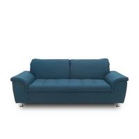 2-sitzer-sofa Mit Kopfteil Verstellbar Franzi Petrol - Chromfarben/Dunkelblau, KONVENTIONELL, Textil (210/81/105cm) - MID.YOU